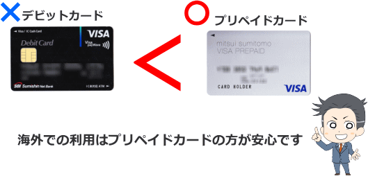 海外で利用するならデビットカードよりもプリペイドカードの方が安心して使用出来る